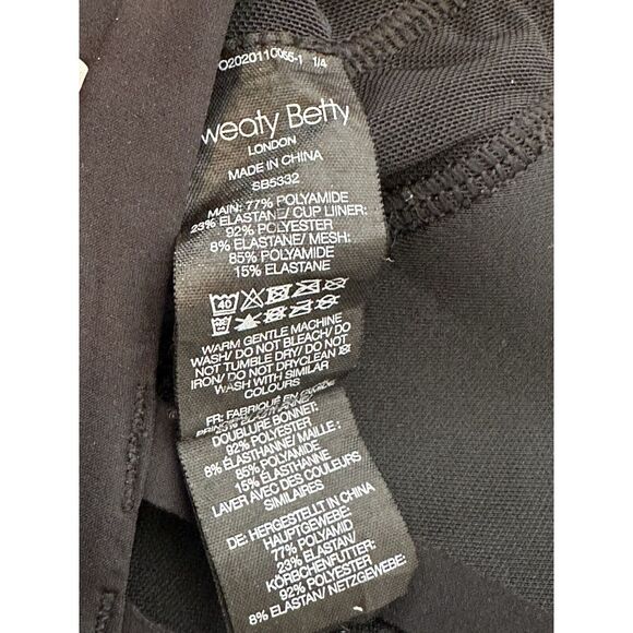 Sweaty Betty  Sports Bra Women's Medium‎ Black Stretch Athletic Gym Outdoor - Picture 4 of 4